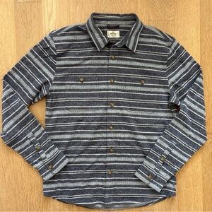 Pacifica Stretch Twill Shirt in Navy/Grey Baja Stripe